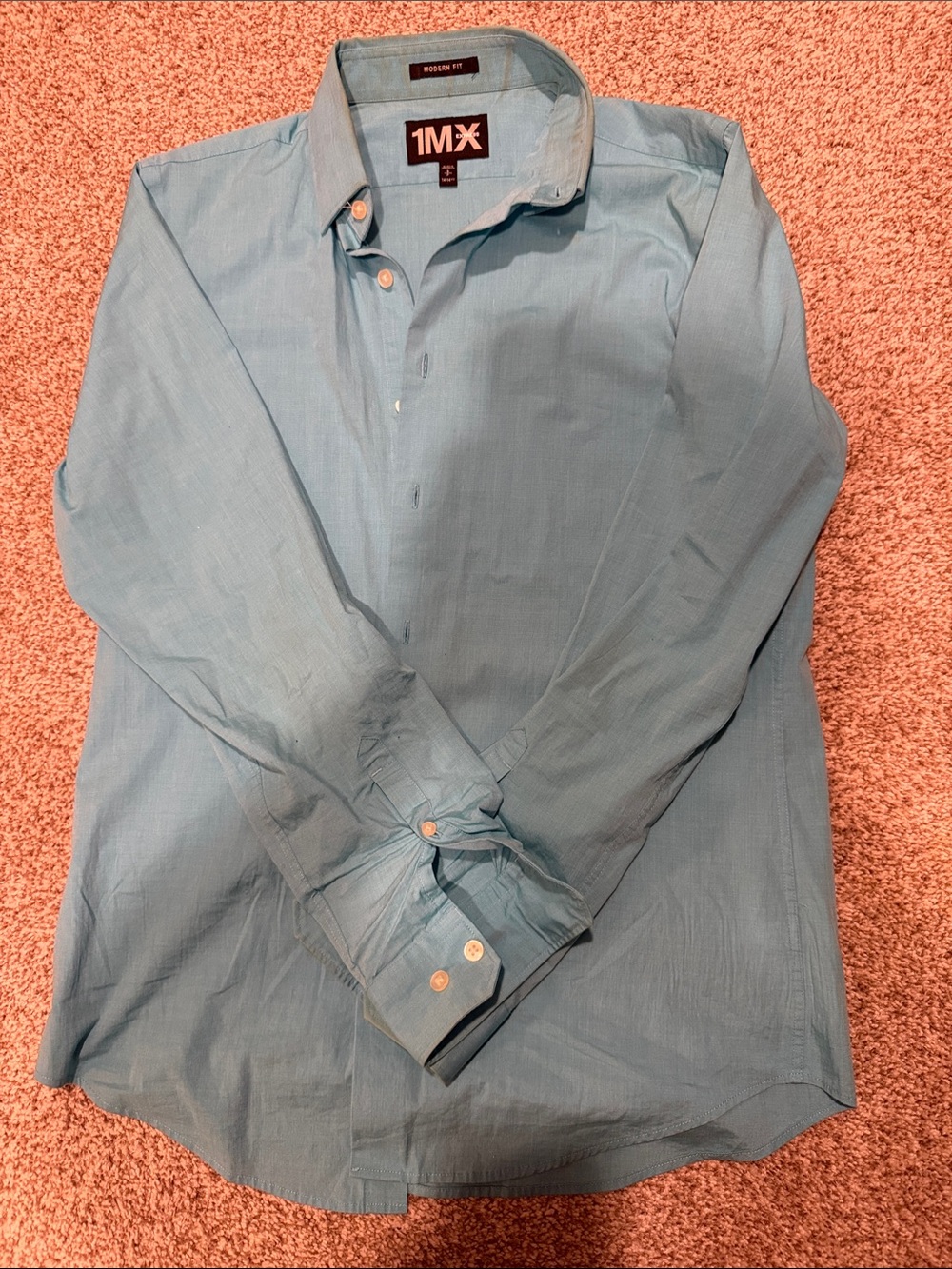 Express Men's Long Sleeve Button-Down Shirt in Blue